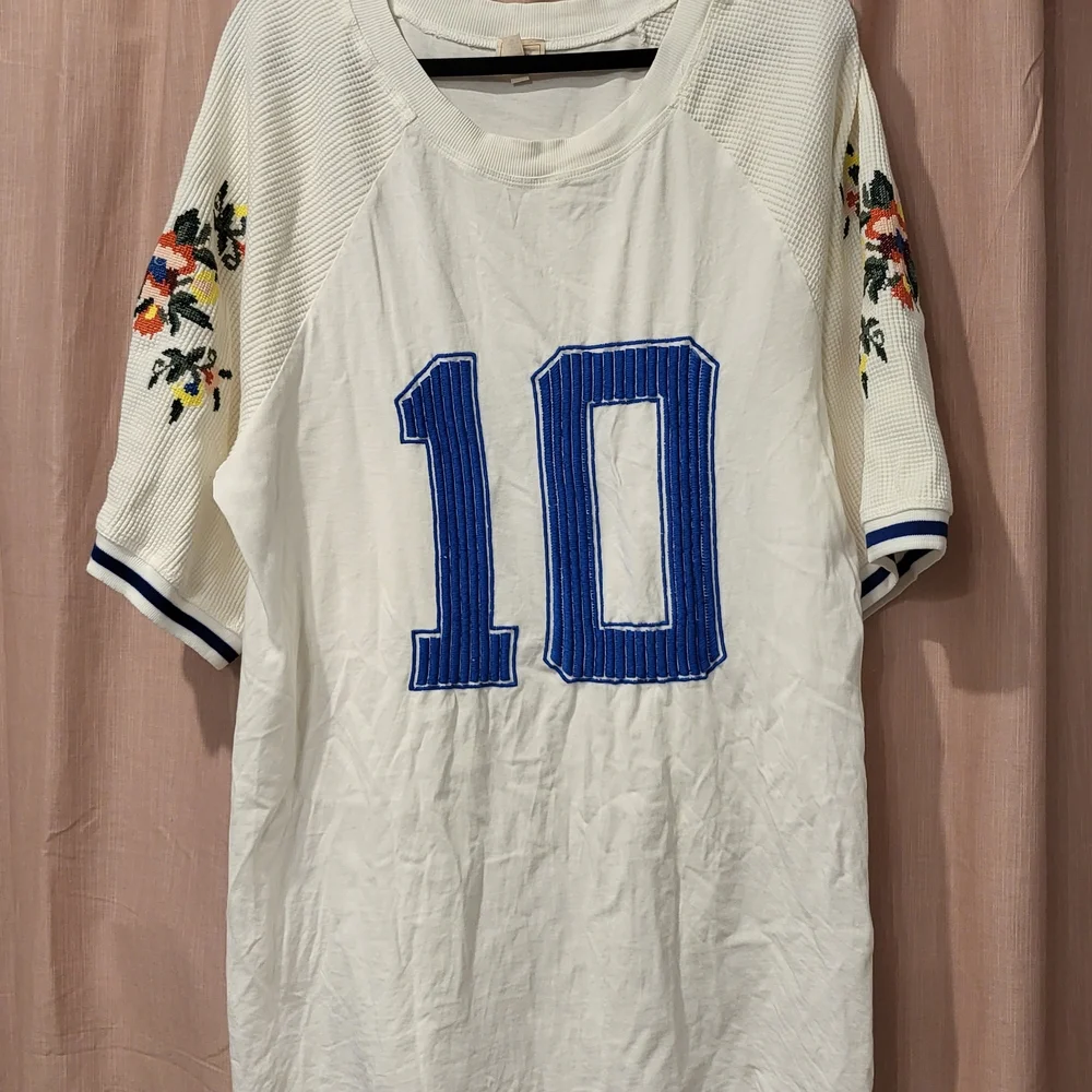 Anthropologie White Ribbed-Neck Tee - Picture 1 of 5